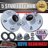 x2 Dacromat Ford Stud Trailer Hubs KOYO American Bearings L68149 & L44649