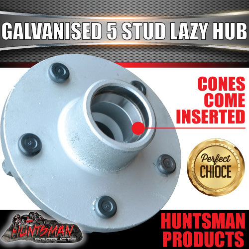 x2 Galvanised 5 stud Landcruiser Stud Pattern lazy hubs & SL KOYO bearing Kits. Marine seals
