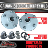 x2 galvanised 5 stud landcruiser Stud Pattern lazy hubs & SL bearings. Marine seals