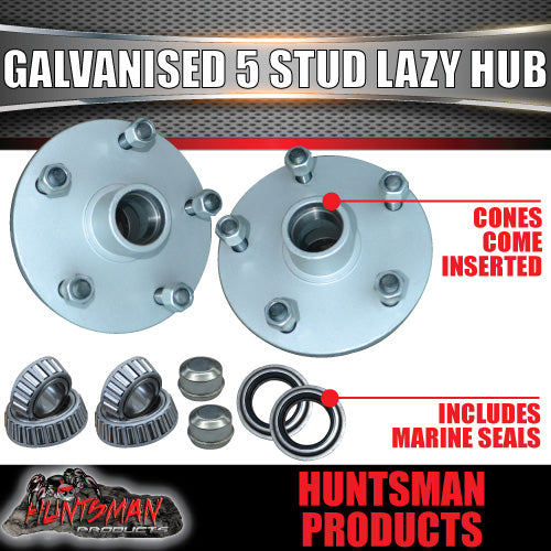 x2 galvanised 5 stud landcruiser Stud Pattern lazy hubs & SL bearings. Marine seals