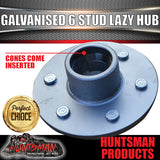 x2 Galvanised 6 stud 6/139.7 PCD Trailer Hubs & Slimline (Ford) Bearing Kits suit Landcruiser Pattern