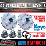 x2 galvanised 6 stud lazy hubs & holden Koyo LM bearings