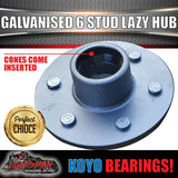 x2 galvanised 6 stud lazy hubs & Slimline Koyo (Ford) bearings