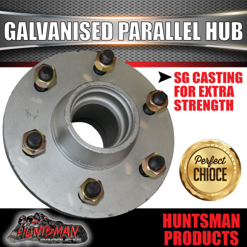 x2 Dacromet Parallel 6 stud Trailer Caravan Hubs 6/139.7 pcd & 68149 Bearings