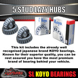 x2 galvanised 5 stud landcruiser Stud Pattern lazy hubs & SL KOYO bearings. Marine seals
