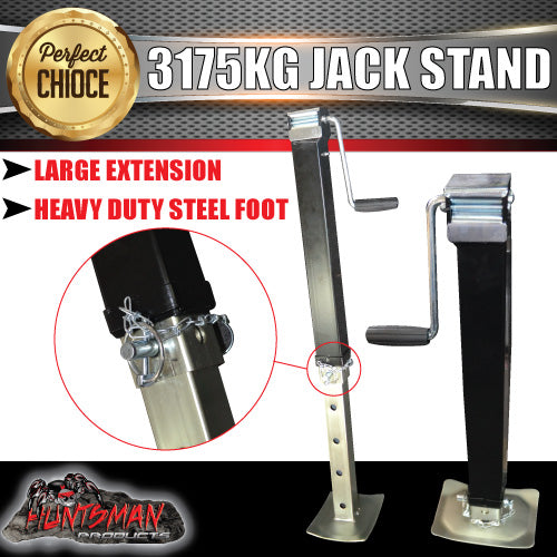 trailer caravan canopy jack stand. 3175kg rated. heavy duty, 600mm extension