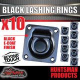 10x Black E coated Lashing Rings Tie Down Anchor Points 100mm x 95mm