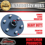 2x 6 Stud Trailer Caravan Hubs Suit Toyota Pattern 6/139.7 PCD & LM Bearing Kits.