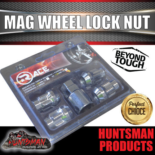 Anti Theft Chrome Tapered Wheel Lock Nut 1/2