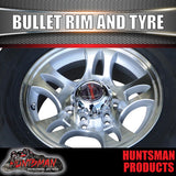 16" 6 stud Bullet Alloy Mag Wheel & 225/75R16C Tyre. Caravan Camper Trailer