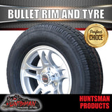 15" Trailer Caravan Ford Pattern Bullet Alloy Rim & 195R15C Tyre. 195 15