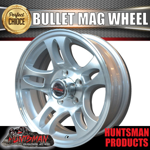 14x5.5 Bullet Caravan Trailer Alloy Mag Wheel: Ford pattern