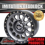 17x8.5 Imitation Beadlock Alloy Mag Wheel 6/139.7 Titanium finish 0 Offset Fit Ranger Hilux Patrol etc