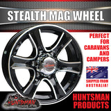 15x6 Trailer Caravan 6 Stud Stealth Alloy Mag Wheel.