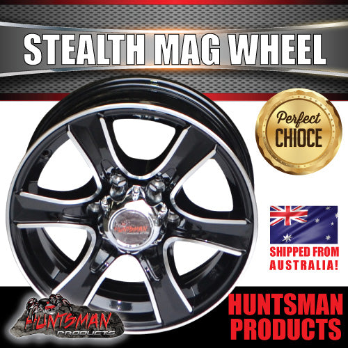 Compass Rv Mag Wheel 15x6 6 Stud Stealth Alloy Mag Wheel. Caravan Camper Trailer Boat Jetski ...