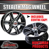 16x6 Trailer Caravan 6 Stud Stealth Alloy Mag Wheel.