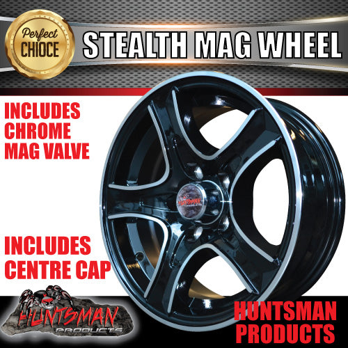 13X5 HT Holden Stealth Alloy Mag Wheel for Trailer Caravan.