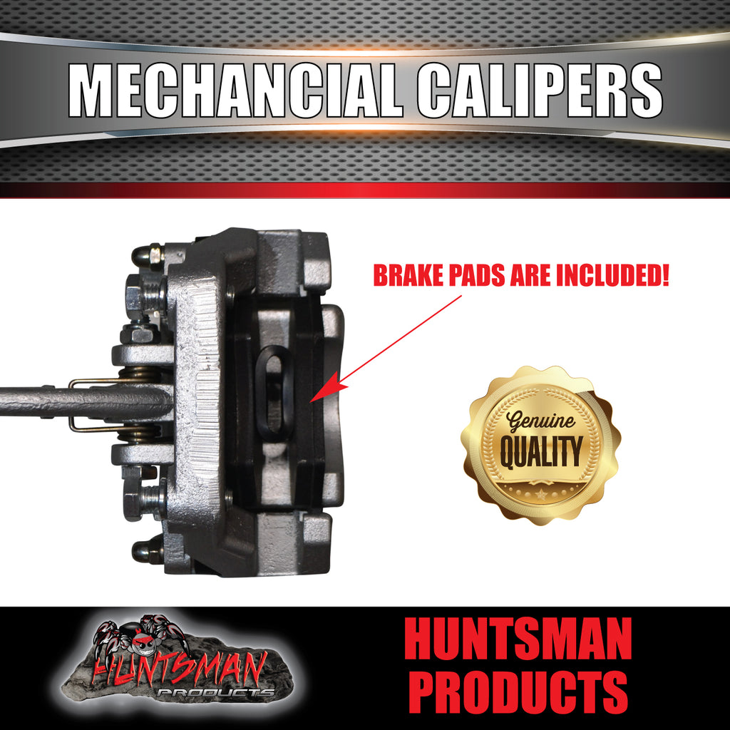 x2 Trailer Caravan Galvanised Mechanical Disc Brake Calipers. conceale