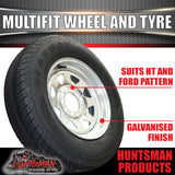 13" trailer galvanised multi fit steel Wheel &155R13C Tyre: suits Ht/Ford. 155 13