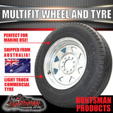 14x6 Galvanised Multi Fit Steel Trailer Caravan Rim & 195R14C Tyre: suits Ht/Ford. 195 14