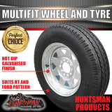 14x6 Galvanised Multi Fit Steel Trailer Caravan Rim & 195R14C Tyre: suits Ht/Ford. 195 14