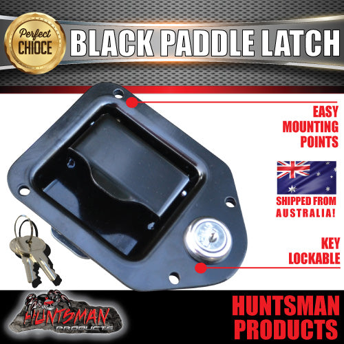 x2 Mini Black E coated Paddle Toolbox Lock Latch.