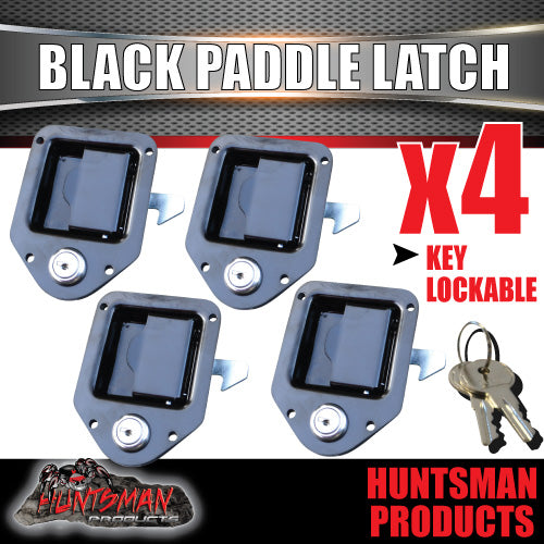 X4 Mini Black E coated Paddle Toolbox Lock Latch.