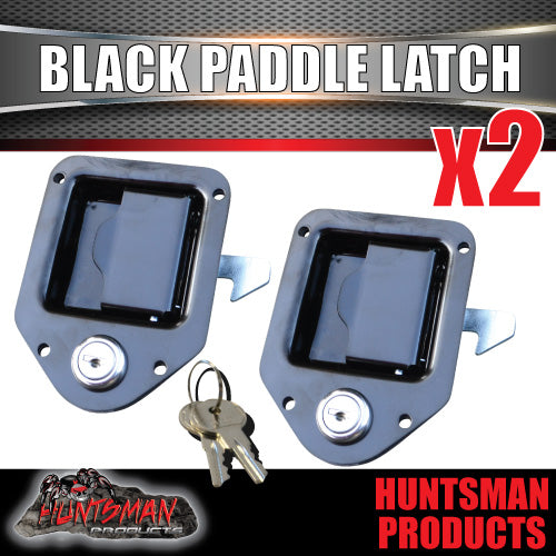 x2 Mini Black E coated Paddle Toolbox Lock Latch.