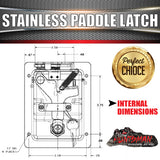 Stainless Steel Rotary Paddle Door Flush Latch. Tool Box Locking