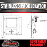 Stainless Steel Rotary Paddle Door Flush Latch. Tool Box Locking