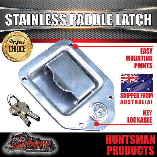x8 Mini Stainless Steel Paddle Toolbox Lock Latch.