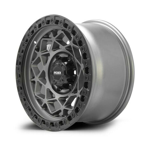 PDXX Offroad Wheel Enforcer 17x9 Satin Gunmetal W/ Black Ring Ranger Triton ect