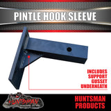 8" Adjustable Pintle Hook Sleeve, 2" Solid Square Tube, 8" Shank, 8 Holes 4500kg