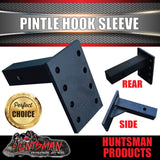 8" Adjustable Pintle Hook Sleeve, 2" Solid Square Tube, 8" Shank, 8 Holes 4500kg
