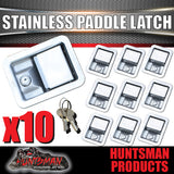 10x Stainless Steel Rotary Paddle Door Flush Latch Tool Box Canopy Locking
