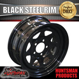 15x6" BLACK POWDERCOATED TRAILER RIM: SUITS FORD PATTERN