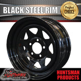 15x6" BLACK POWDERCOATED TRAILER RIM: SUITS FORD PATTERN