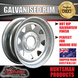 13" GALVANISED TRAILER RIM: SUITS FORD PATTERN