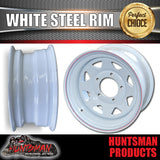 13" WHITE POWDER COATED TRAILER CARAVAN WHEEL RIM- HT HOLDEN