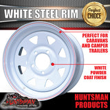 15x6" WHITE POWDERCOATED TRAILER RIM: SUITS FORD PATTERN