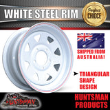 13" WHITE POWDER COATED TRAILER CARAVAN WHEEL RIM- HT HOLDEN