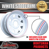 13" WHITE POWDER COATED TRAILER CARAVAN WHEEL RIM- HT HOLDEN