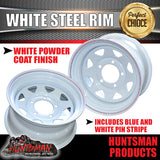 13" WHITE POWDER COATED TRAILER CARAVAN WHEEL RIM- HT HOLDEN
