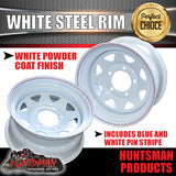 13" WHITE POWDERCOATED RIM: SUITS FORD PATTERN