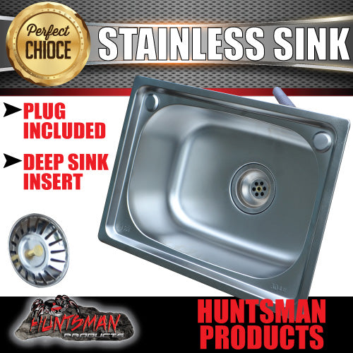 Caravan Camper Trailer Kitchen 304 Stainless Steel Sink 460mm x 360mm x 180mm