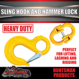 2 x 8mm 2.0t Hammerlock + Eye Sling Hooks For Caravan Trailer Chain Connection