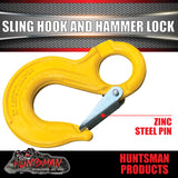 2 x 6mm 1.12t Hammerlock + Eye Sling Hooks For Caravan Trailer Chain Connection