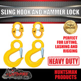 2 x 13mm 5.3t Hammerlock + Eye Sling Hooks For Caravan Trailer Chain Connection