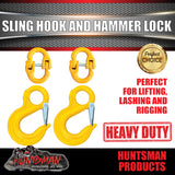 2 x 10mm 3.15t Hammerlock + Eye Sling Hooks For Caravan Trailer Chain Connection