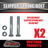 x2 Zinc High Tensile Trailer Spring Eye Bolts Suit 45mm Springs with 1/2" Bushes